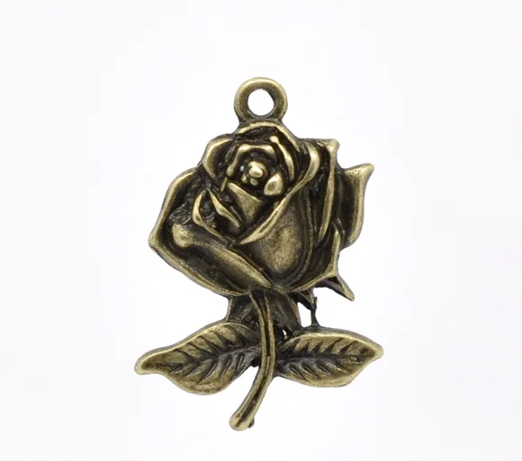 DoreenBeads из металлического сплава подвеска кулон цветок античной бронзы 25 мм (1 &quot)x
