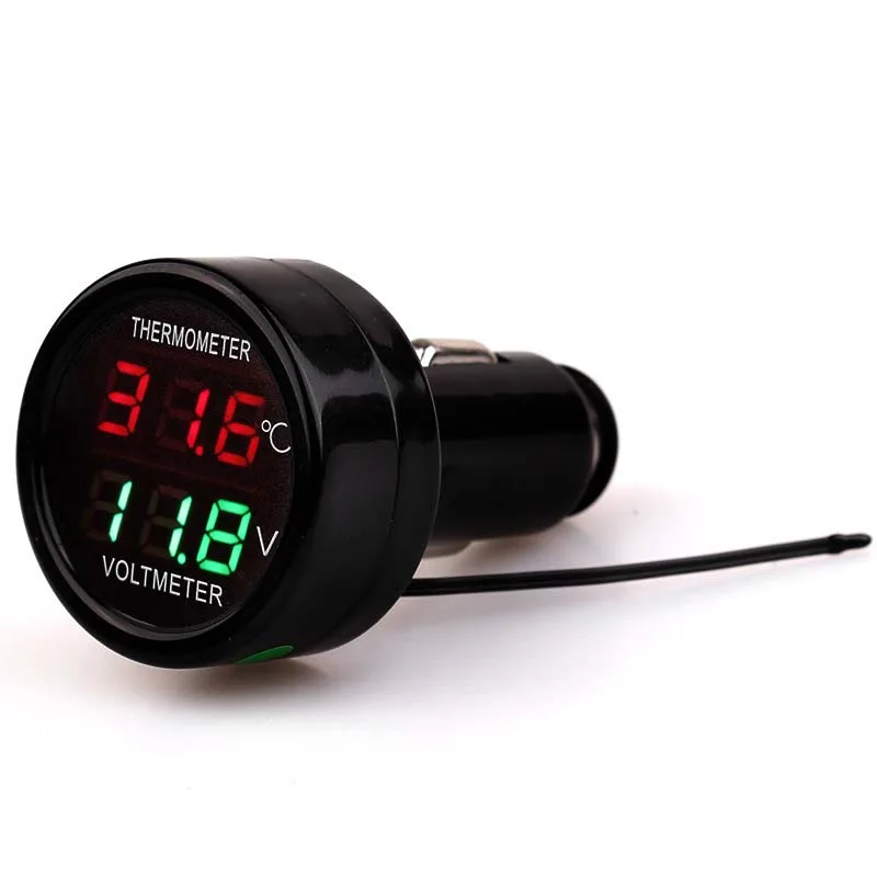 Автомобильный вольтметр термометр измеритель температуры монитор напряжения 2 в