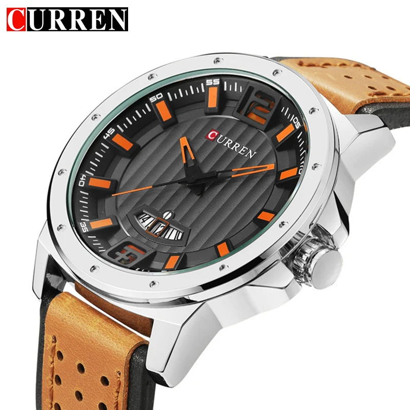 

CURREN 8293 Mens Watches Waterproof Date Top Brand Luxury Leather Band Sport Business Military Male Clock Gift Relogio Masculino