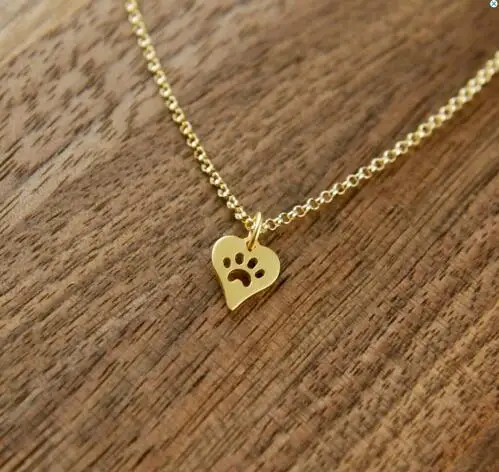 Ожерелье Jisensp женское летнее с принтом лапа собаки|heart necklace|fashion necklacenecklace fashion |