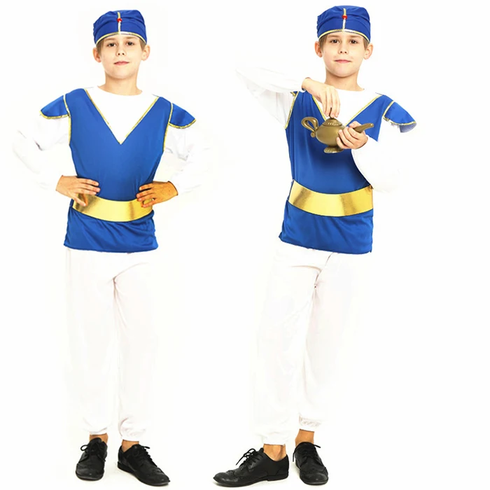 Для взрослых и детей Хэллоуин вечерние костюм Алладина Лампа Алладина костюм джинна Адам принц фантазия для маленьких мальчиков вечерние арабских Костюмы малыш - Цвет: style 2