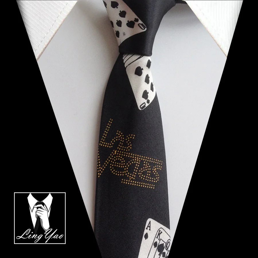 

Unique Design Ties with Poker Patterns Necktie Polyester Gravatas Free Shipping