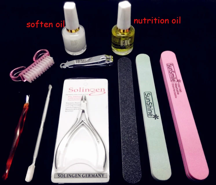 Professional Nail Art Tool Kits 10PCS/SET Nail Oil Cuticle Scissors ...