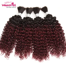 Бразильские волосы Remy кудрявые объемные человеческие волосы для плетения 3/4 пучок 10-28 дюймов Omber цветные наращивания волос 1B/99J