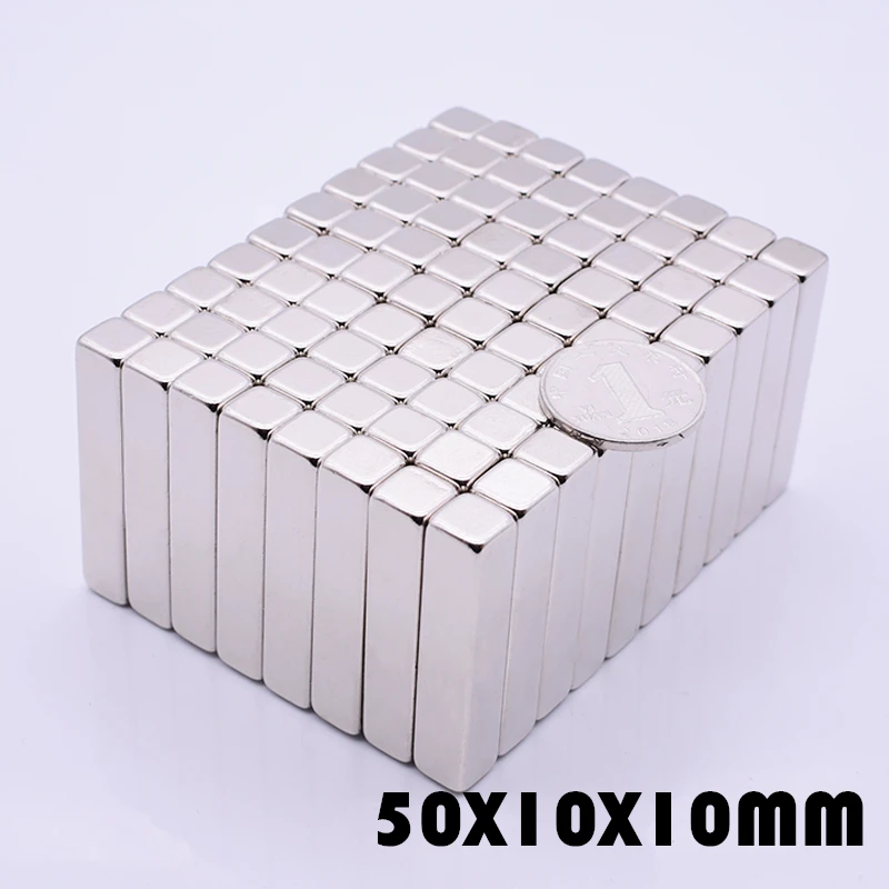 

5Pcs 50x10x10 mm neodymium magnet super powerful neodymium magnets free shipping rare earth magnet N35 strong magnet 50*10*10 mm