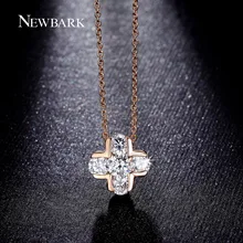 NEWBARK Classic Cross Design Pendant Necklaces 5Pcs AAA CZ Diamond Inlayed Women Necklace Rose Gold Plated Fashion Jewelry Gifts