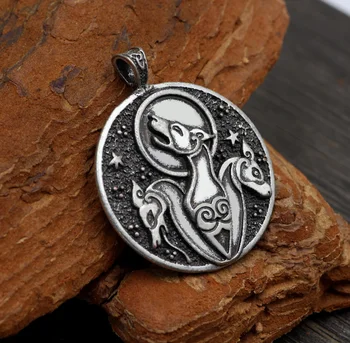 

Double side viking Slavic talisman Celtic Knot hound dog pendant necklace Pagan jeverly