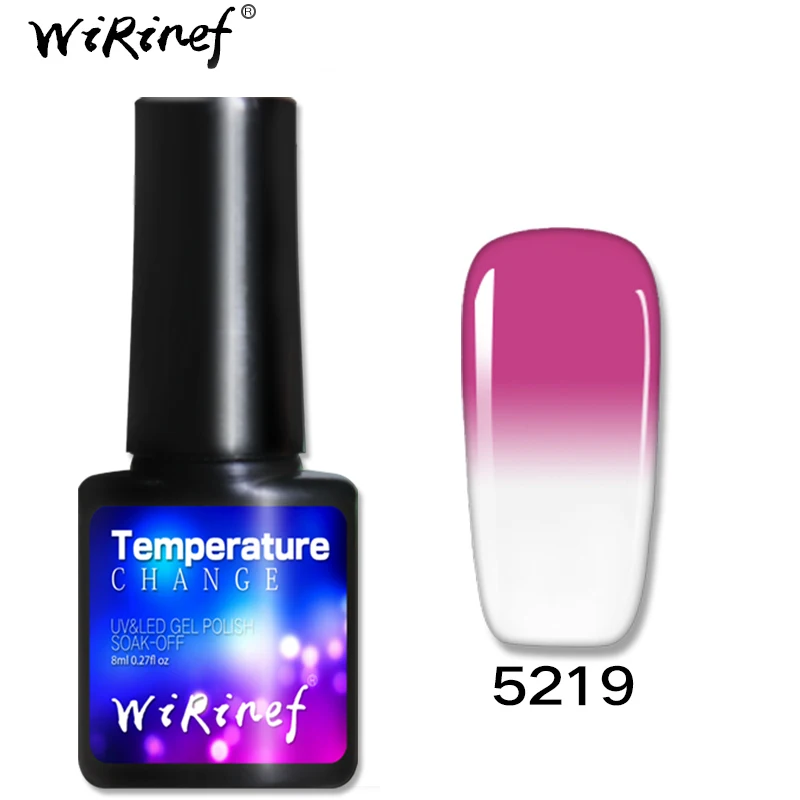WiRinef 8 мл термальный меняющий Цвет Гель-лак для ногтей цвет хамелеон гибридные Лаки УФ-гель для дизайна ногтей лак Волшебный Гель-лак - Цвет: 5219