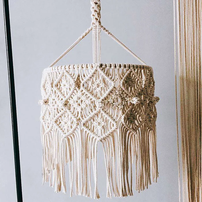 

Bohemian Decor Macrame Tapestry Wall Hanging Hand-woven Chandelier Lampshade House Model Room Coffee Restaurant Decoration