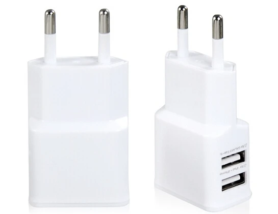 Дорожное настенное зарядное устройство QUWIND с двумя USB портами и европейской