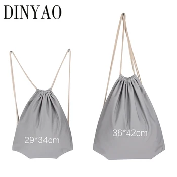 

10oz Canvas Custom Logo Print Drawstring Shopping Student Book Small Backpack Men Women Grey Children Storage Bag Christmas Gift