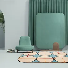 Постельный Современный абстрактный геометрический утолщенный ковер, большой размер художественный ковер для гостиной, украшение дома прикроватный коврик