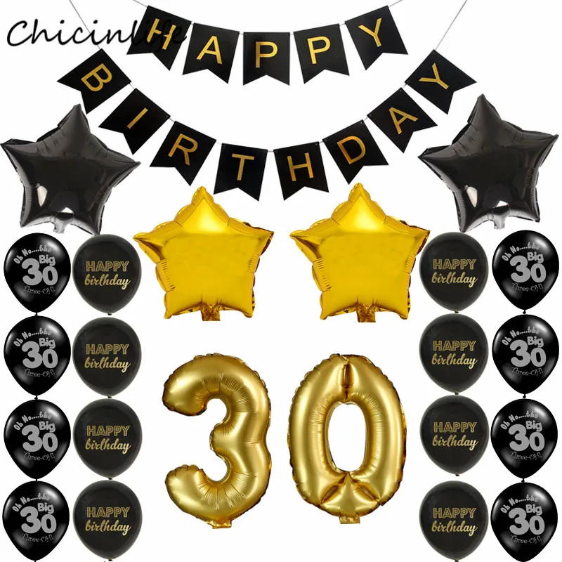 Chicinlife 1 набор баннер на день рождения шар для взрослых 30 /40 /50/60 дней украшение