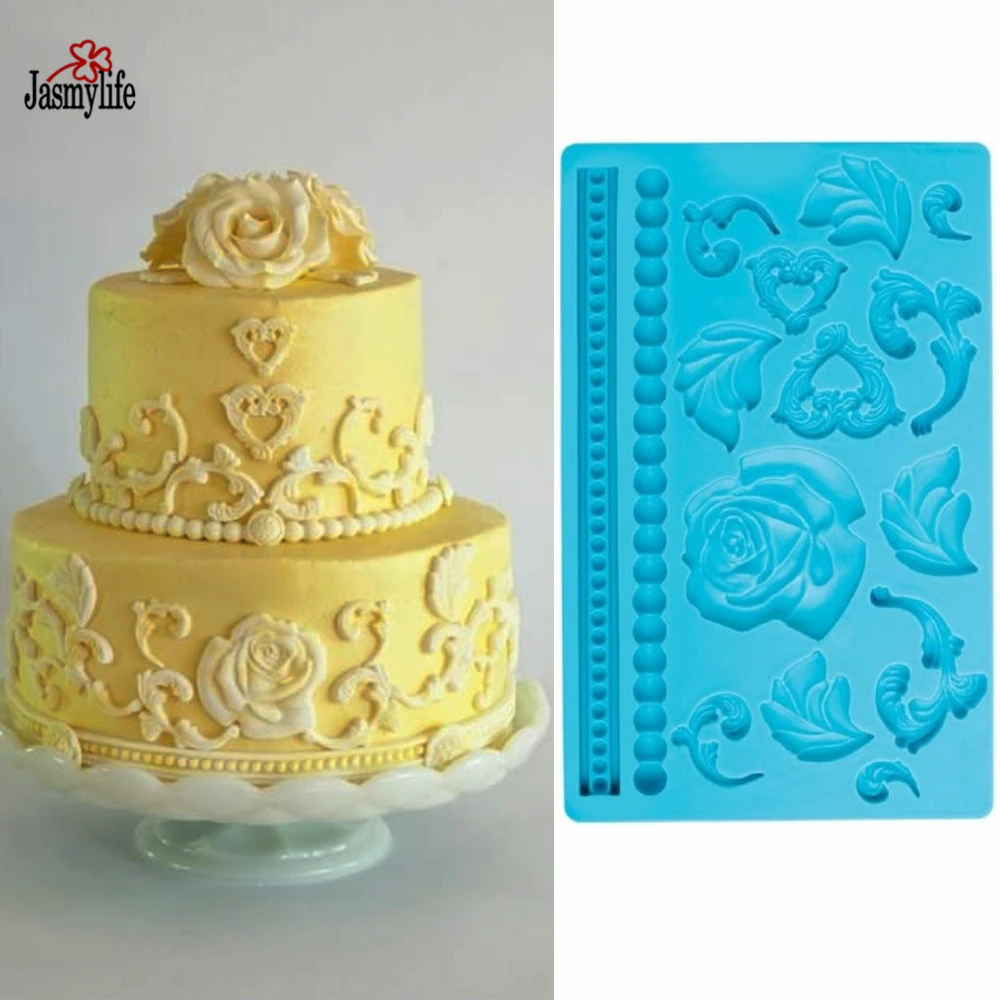 

Moldes De Silicona Cocina Fondant 3D Mold Rose Shaped Cake Decorating Tools Silicone Mold,Silicone Mats Color Blue