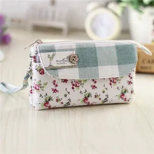 

HAPPIEST Women's Wristlet Purse Cotton Female Clutch Strap Bag Floral Pattern Ladies Handbag Small Phone Wallet Pouch for Girls