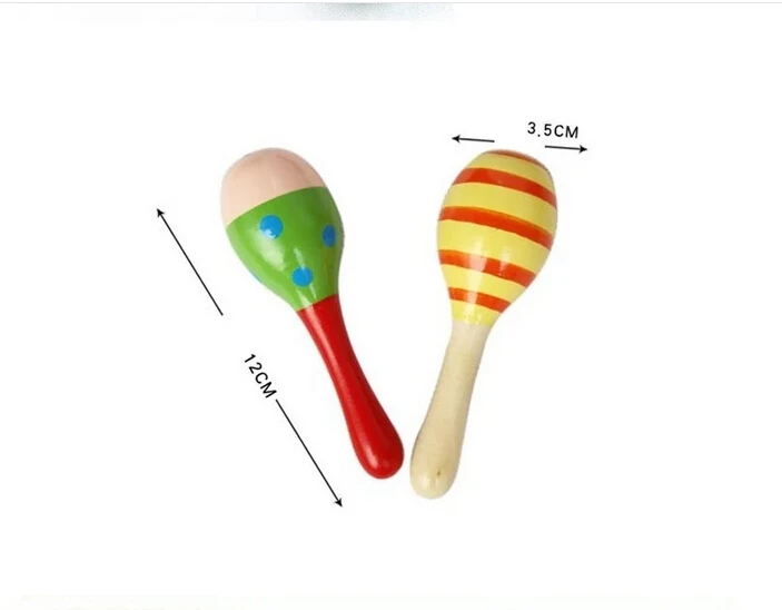 1 шт., красочная детская деревянная погремушка с шариками, игрушка, песочный молоток, погремушка, учебный музыкальный инструмент для детей 0-12 месяцев