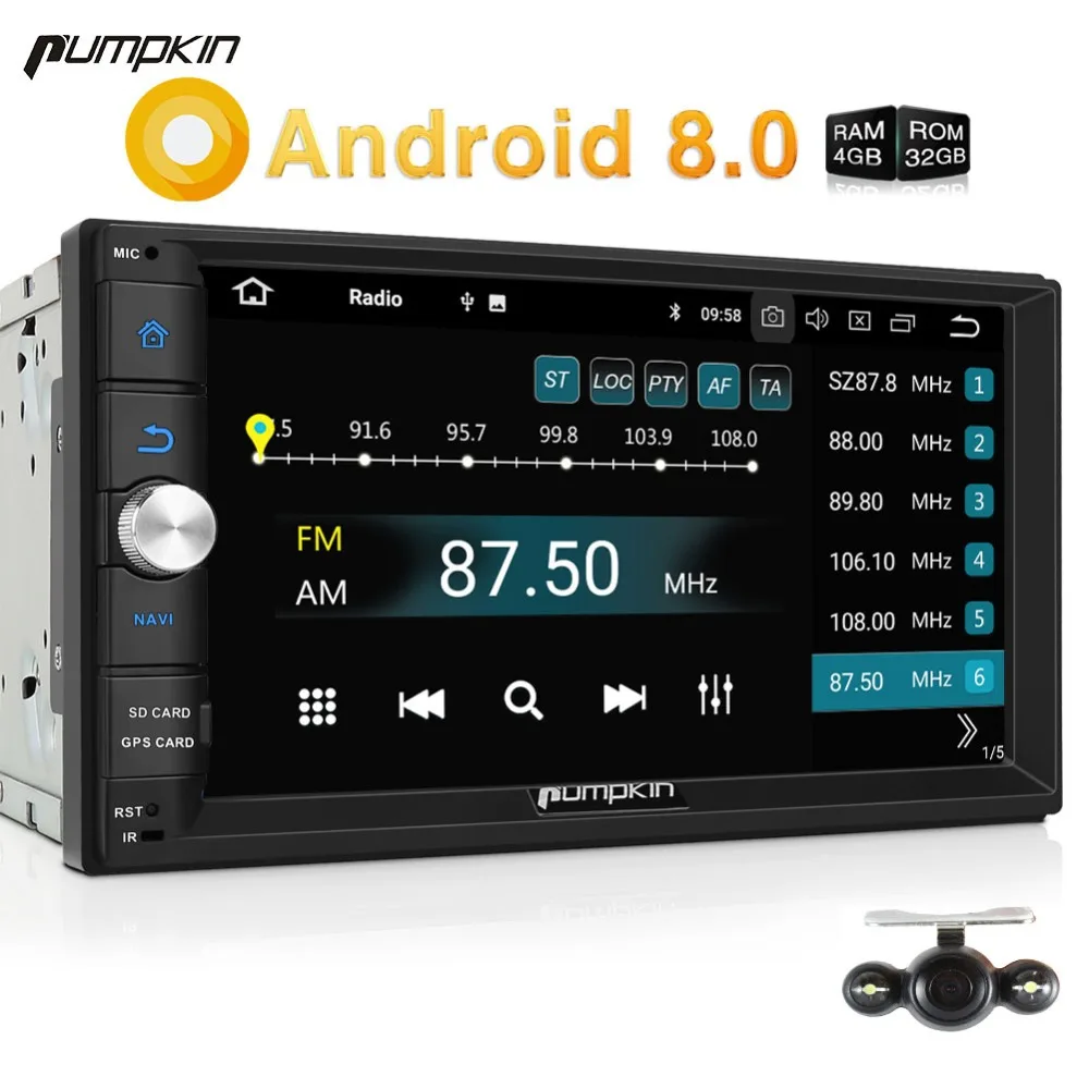 

Pumpkin 4GB RAM 32GB ROM 2 Din7"Android 8.0 Universal Car Radio No DVD Player GPS Navigation Stereo Wifi Bluetooth DAB+ Headunit