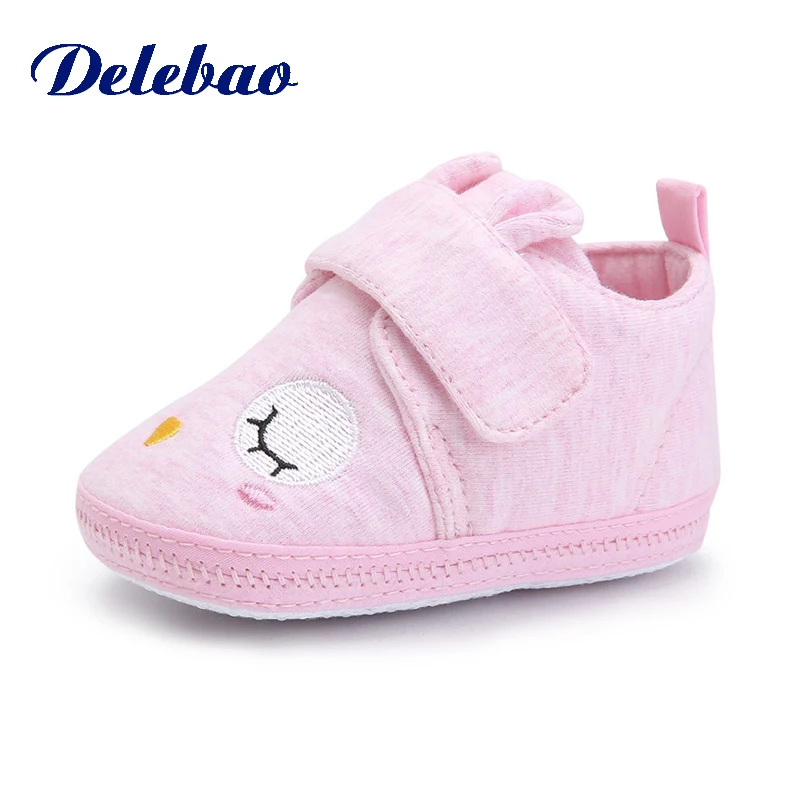 Delebao 2018 Autumn New Design Baby Shoes Hook & Loop Cute Cat 0-18 Months Toddler Shoes