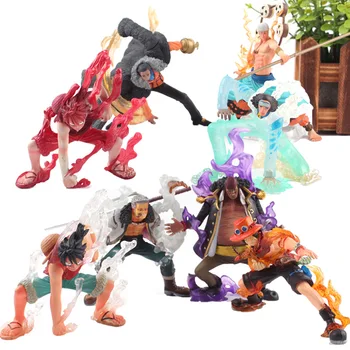 

One Piece Figure One Piece Anime Luffy Enel Aokiji Kuzan Sir Crocodile Smoker Marshall D Teach Action Figure Toy 4pcs/set 13.5cm