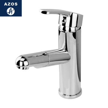 

Azos Basin faucet Pull-out Wash Basin Brass Chrome Cold and Hot Switch Single Function Bathroom Below Counter Basin Hotel Round