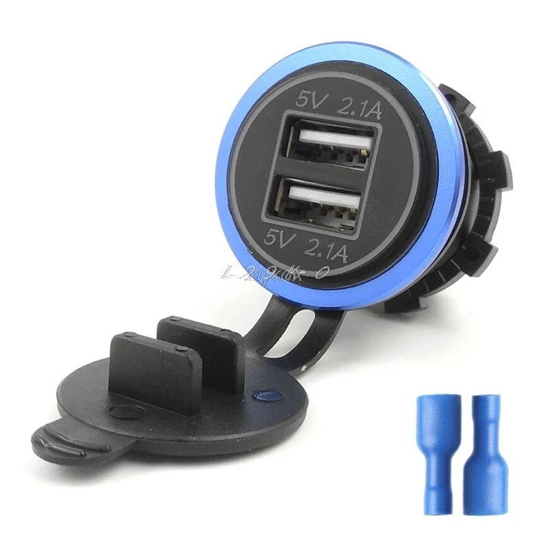 OOTDTY DC 12V 24V 4.2A Мотоцикл лодка автомобиль двойной USB зарядное устройство для