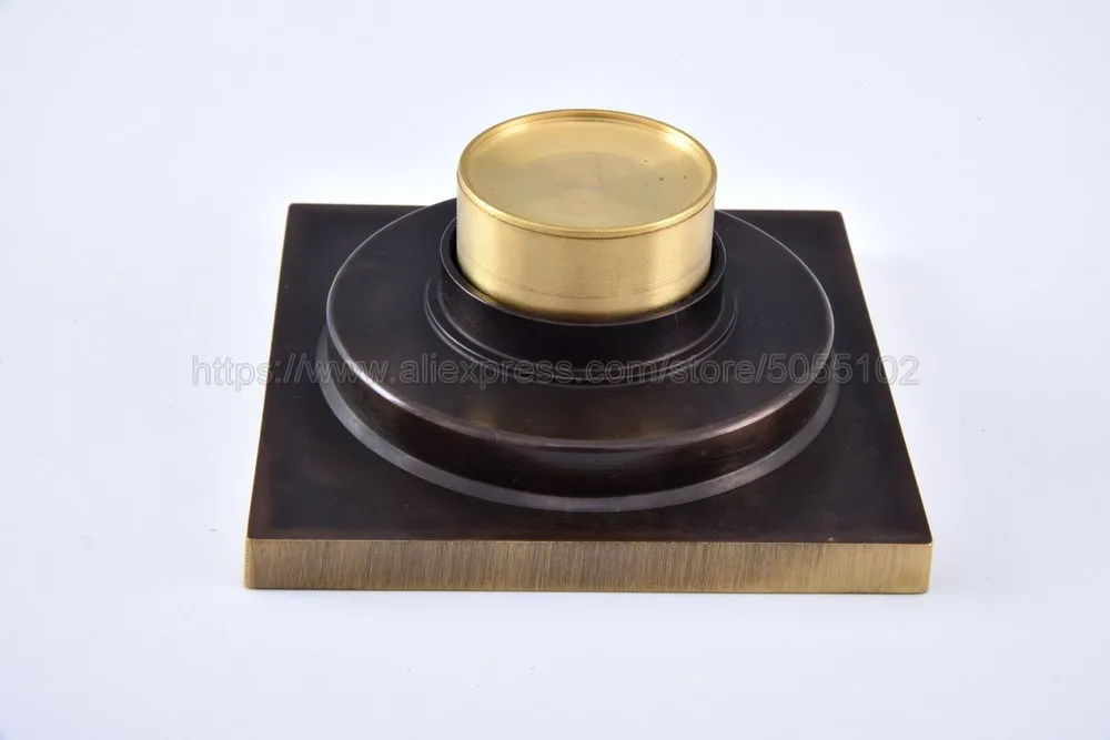 Antique Brass Shower Floor Drain Bathroom Toilet Floor Drain10*10cm Water Anti-Odor Wire Strainer Drain zhr074