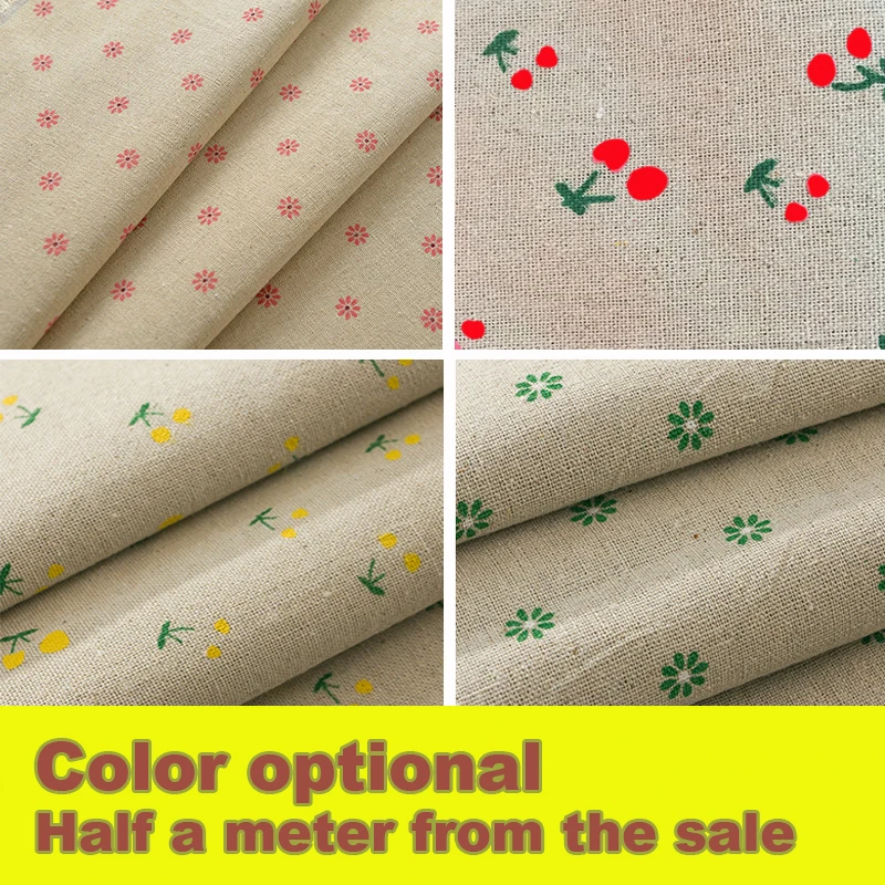 

50*50cm Daisy Printed Linen Fabric Fat Quarter Bundle Diy Tilda Dress Handmade Background Cloth Pillow Sewing Patchwork Fabrics