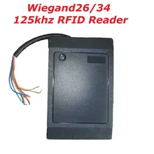 Waterproof Wiegand 26 / 34 Proximity 125KHz WG26/ WG34 Smart  EM4100 RFID Card Reader Wholesale Door Access Control System Black