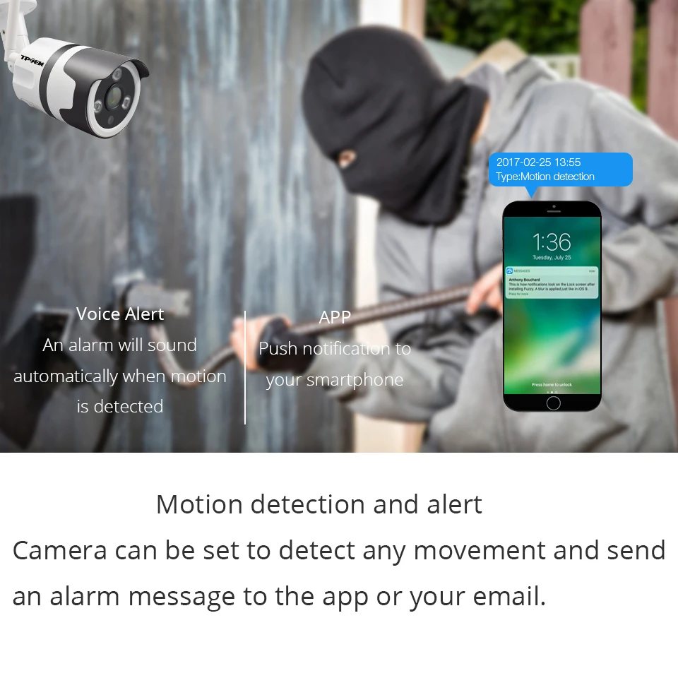  2MP del IP di WIFI Della Macchina Fotografica Esterna Senza Fili Wi-Fi di Sorveglianza di Sicurezza