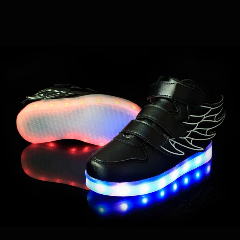 25-37 Size/ USB Charging Basket Led Children Shoes With Light Up Kids Casual Boys Girls Luminous Sneakers Glowing Shoe Infant