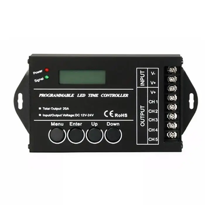 Время программируемый таймер контроллер DC12V-24V 5 Channel-20-60 Светодиодный 20A 12-24 в