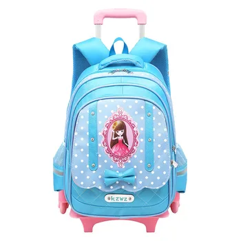 

Removable Children School Bags with 2/6 Wheels for Girls Trolley Backpack Kids Wheeled Bag Bookbag travel luggage Rucksack