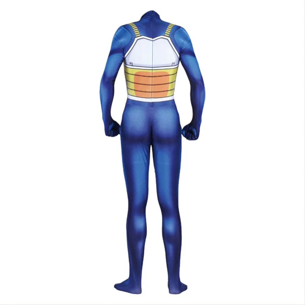 Anime DRAGON BALL Saiyan Vegeta Cosplay Costume Adult Zentai Pattern Bodysuit Suit Vegeta Jumpsuit Spandex 3D Print