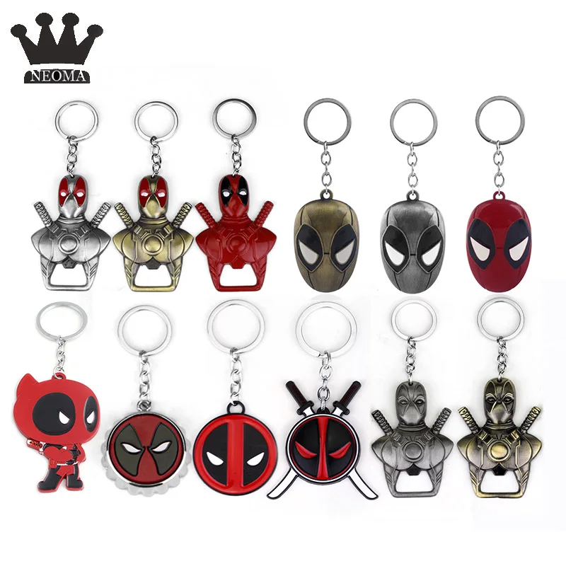 

DC Comic Deadpool Mask Key Chains Keychain Spider Man Homecoming Enamel Bottle Opener Keyring Men's Souvenir Jewelry Gift