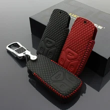 car key ring case for audi Q7 tdi 2016 2017 audi sport quattro case wallet remote car key cover TTS tfsi s line genuine leather