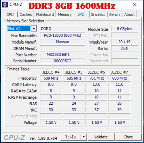 MAXSUN ram ddr3 8gb 1600MHz 11-11-11-28 пожизненная гарантия 1,5 V PC3-12800 память оперативная память ddr 3 настольный dimm 240pin для intel и AMD