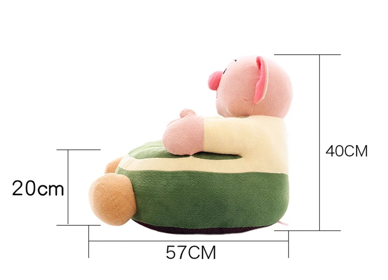 children's sofa cartoon pig plush toy cute baby small sofa seat girl boy birthday gift 57x40x20cm DY50604 (3)