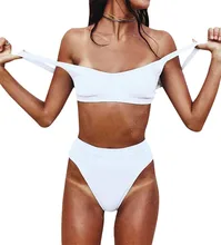 

Bather Sexy High Cut Leg Bikini High Waist Sport Bandeau Bikini Set 2018 Swimsuit Female Swimwear Women two pieces Bathing Suit