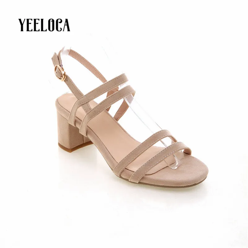 

YEELOCA 2019 women summer sandals pointed toe open toe high heels narrow band buckle strap ankle strap casual woman shoes