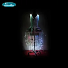 DIY шикарное волоконно-оптическое свадебное платье с 7 изменением цвета, 450 шт. волоконно-оптические штаммы, пульт дистанционного управления