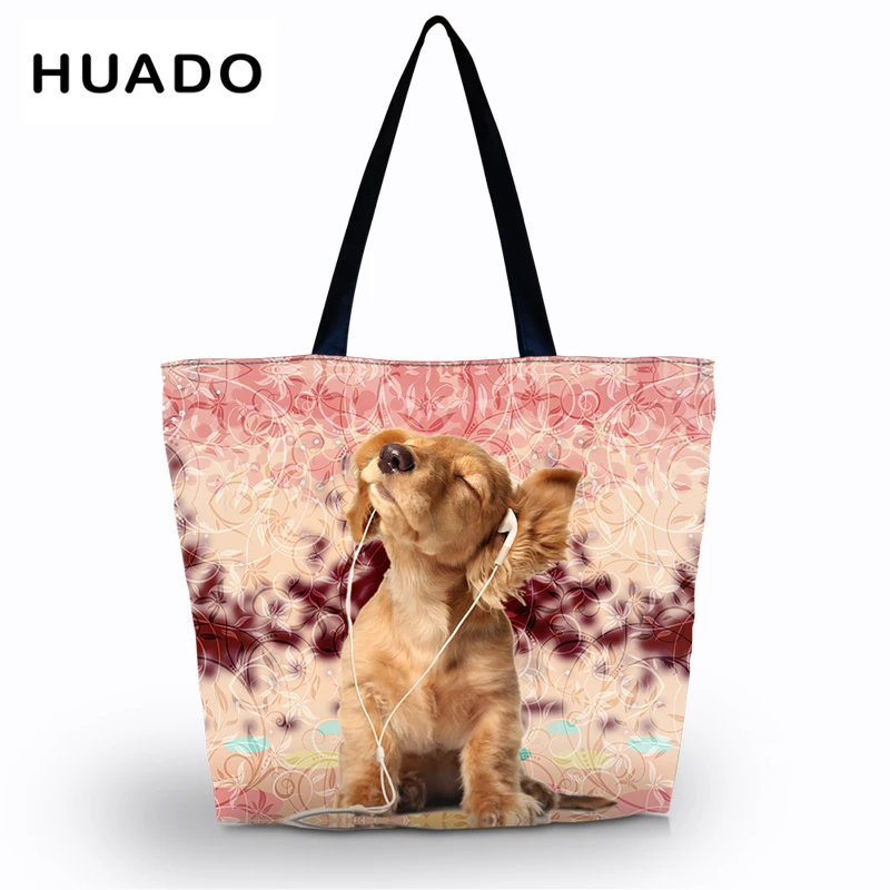 

Foldable Handy Shopping Bag Reusable Cute Dog Tote Pouch Recycle Storage Handbags Home Storage Organization Bag