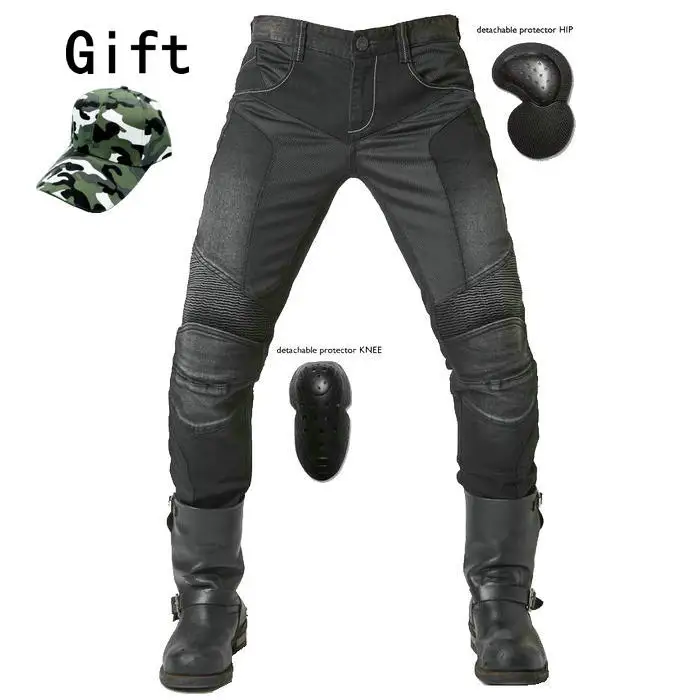 

UglyBROS JUKE UBP-01 Jeans Black Summer Mesh Breathable Men's Jeans Motorcycle Protective Pants Racing Pants Moto Pants