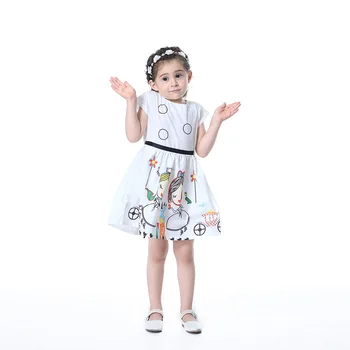 

2019 New Summer Girls Princess Dress Cartoon Birthday Party Vestidos Fashion Baby Children Flower Dresses Age For 3-12 Years