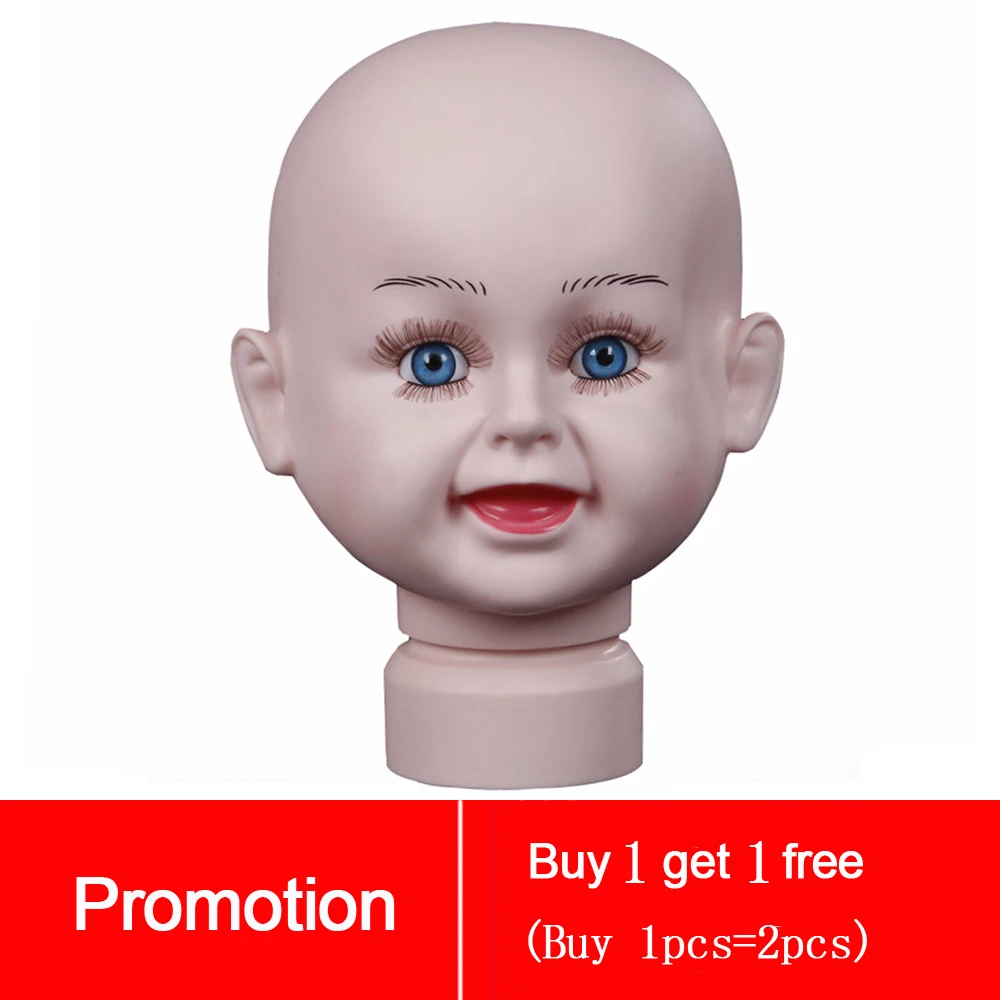 

Children Model Maternal and Child shop Infant Child Baby Hat Mannequin Silicone 42CM Head Circumference Bald Head with Makeup