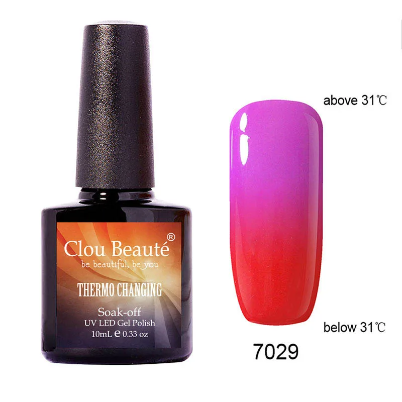 Clou Beaute термо-сменный Гель-лак для ногтей отмачиваемый УФ-Гель-лак для ногтей горячая Распродажа Гель-лак для температуры лак стойкий лак - Цвет: 7029