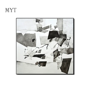 

Black White And Grey Three colors together Designed Canvas Oil Painting Modern Wall Art Pictures Canvas Print For Living Room