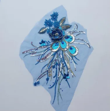 

Mesh Embroidery Piece Three-dimensional Flower Sequins Bright Diamond Cloth Decals Stage Performance Clothing Accessories