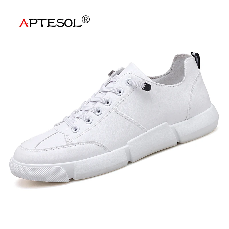 Chaussures Shoes Casual Plat vulcanize Hommes De slip Étudiants Dentelle Vulcaniser Léger Cuir En Sneakers up Non Vulcanize Shoes Mode Respirant Aptesol YfRqq