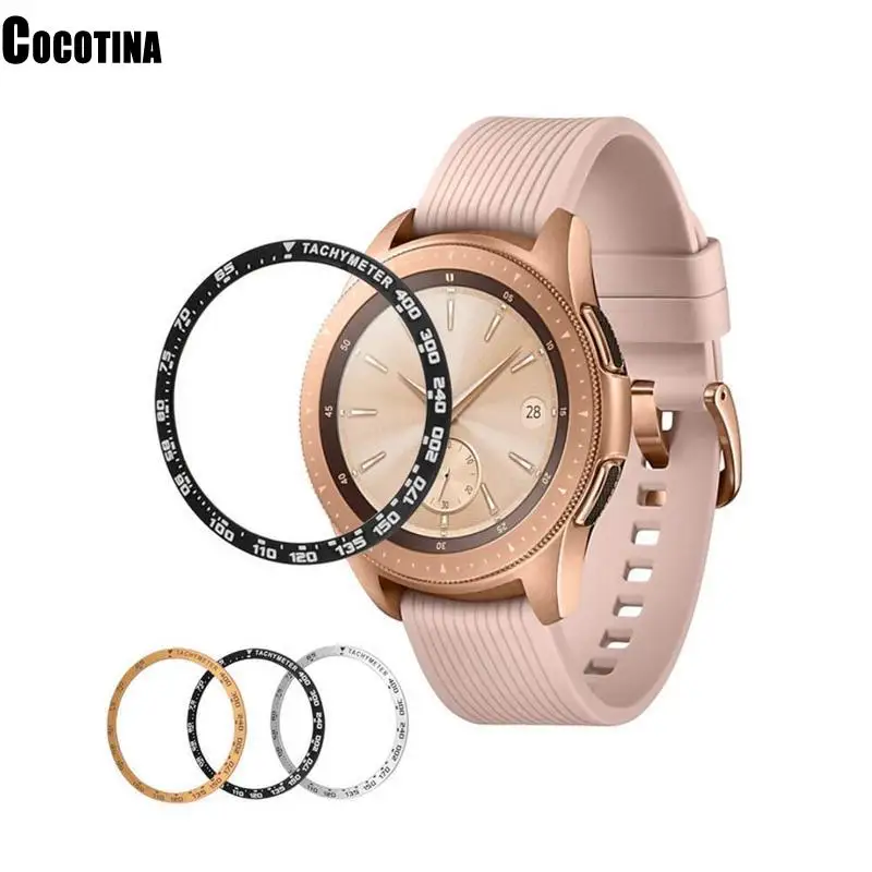 

3 Colors Replacement Smart Watch Accessories For Samsung Galaxy Watch 42MM/46MM Bezel Ring Adhesive Cover Anti Scratch Metal
