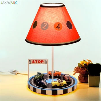 

Eye Protection Children Room Car Table Lamps Bedroom Bedside Desk Lights Boy Cartoon F1 Racing Hanging Resin Desk Lamp Fixtures